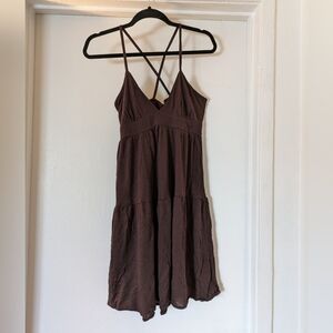 NWT 21 Brown Spaghetti Strap Mini Dress, Medium